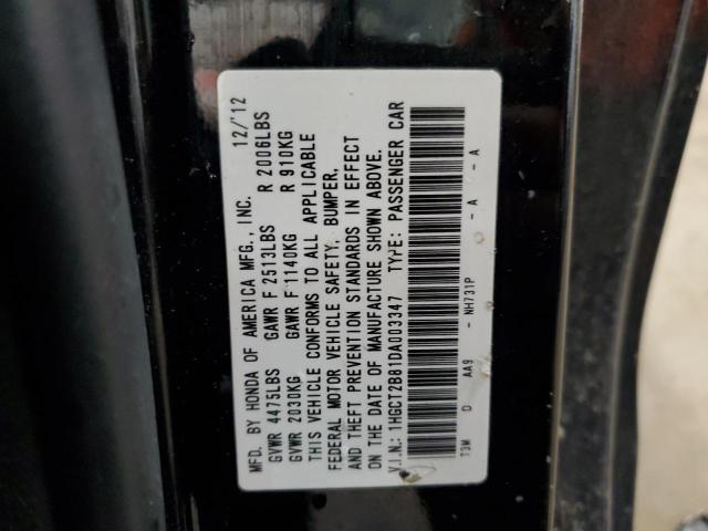 1HGCT2B81DA003347 - 2013 HONDA ACCORD EXL BLACK photo 12