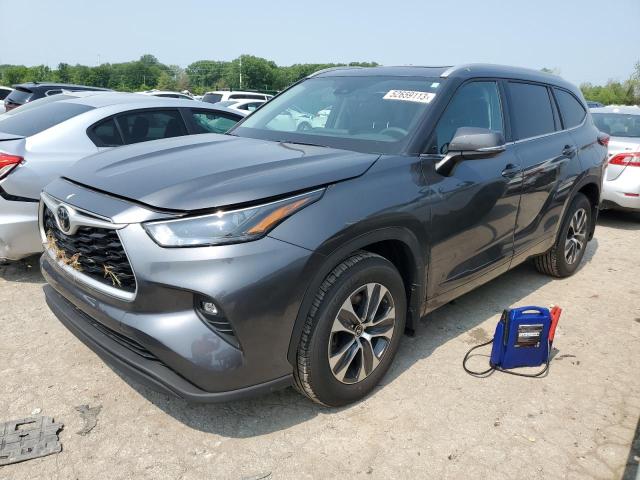 5TDGZRBH2NS250419 - 2022 TOYOTA HIGHLANDER XLE GRAY photo 1