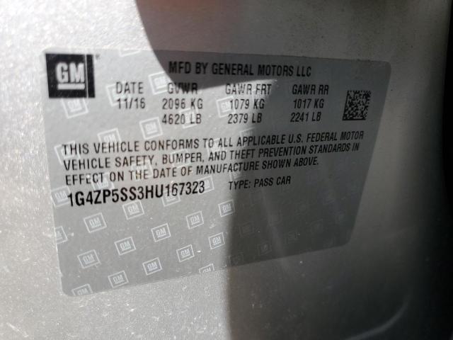 1G4ZP5SS3HU167323 - 2017 BUICK LACROSSE ESSENCE ვერცხლისფერი ფოტო 12