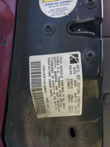 1G8AJ52FX4Z188621 - 2004 SATURN ION LEVEL 2 BURGUNDY photo 12