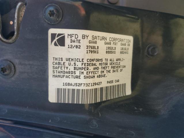 1G8AJ52F73Z129427 - 2003 SATURN ION LEVEL 2 黑色 照片 12