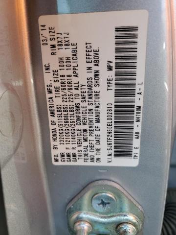 5J6TF2H50EL002810 - 2014 HONDA CROSSTOUR EXL ვერცხლისფერი ფოტო 12