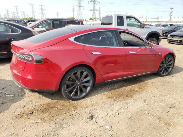 5YJSA1DG9DFP20827 - 2013 TESLA MODEL S RED photo 3