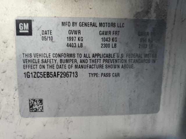 1G1ZC5EB5AF296713 - 2010 CHEVROLET MALIBU 1LT 银色 照片 12