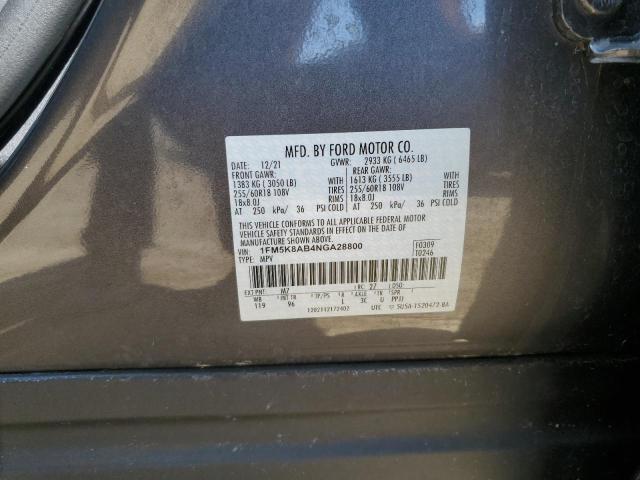 1FM5K8AB4NGA28800 - 2022 FORD EXPLORER POLICE INTERCEPTOR Boz foto 13