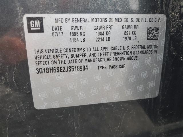 3G1BH6SE2JS518904 - 2018 CHEVROLET CRUZE LT 灰色 照片 14