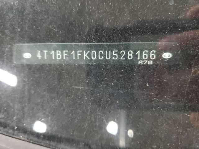 4T1BF1FK0CU528166 - 2012 TOYOTA CAMRY BASE 白色 照片 13