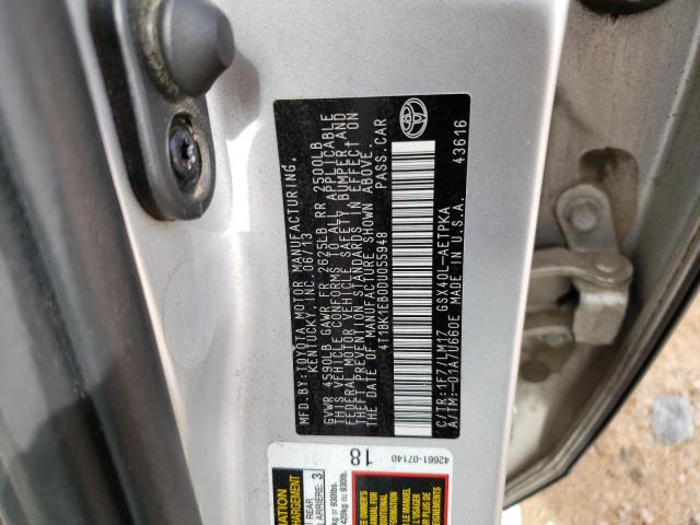 4T1BK1EB0DU055948 - 2013 TOYOTA AVALON BASE Gümüş foto 12