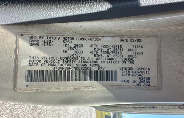 JT3VN39W0N0083506 - 1992 TOYOTA 4RUNNER VN39 SR5 白色 照片 10