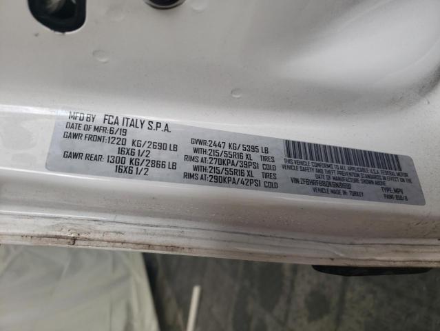 ZFBHRFBB0K6N81691 - 2019 RAM PROMASTER SLT Білий фото 13