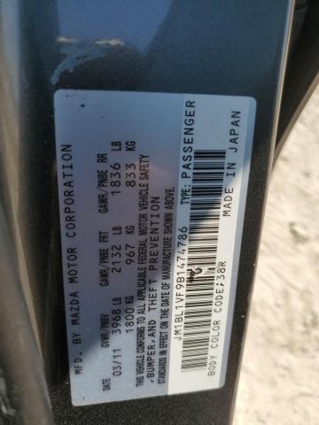 JM1BL1VF9B1474786 - 2011 MAZDA 3 I GRAY photo 12