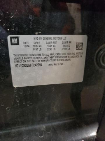 1G11C5SL6FF242094 - 2015 CHEVROLET MALIBU 1LT BLACK photo 13