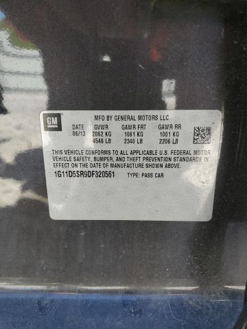 1G11D5SR9DF320561 - 2013 CHEVROLET MALIBU 1LT 灰色 照片 12