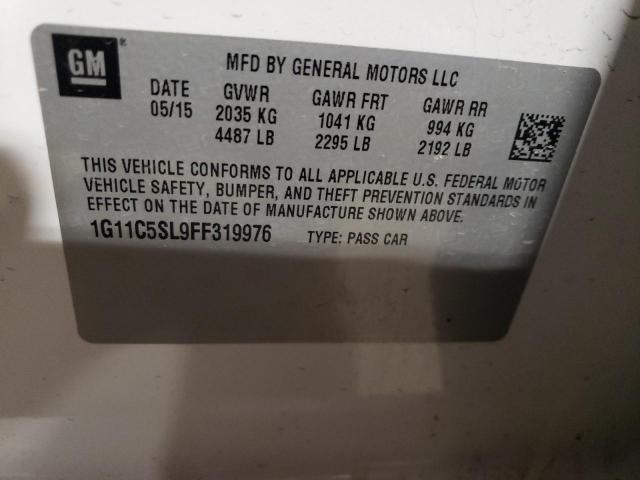 1G11C5SL9FF319976 - 2015 CHEVROLET MALIBU 1LT WHITE photo 12