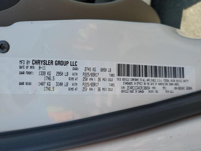 2C4RC1CG4CR138034 - 2012 CHRYSLER TOWN & COU TOURING L WHITE photo 13