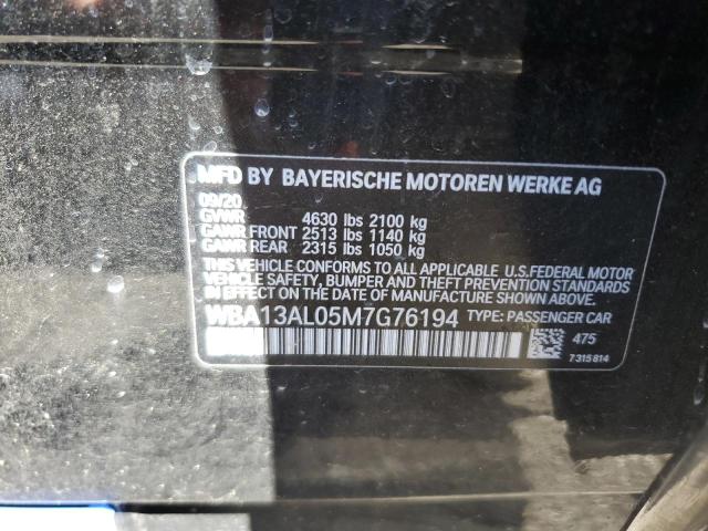 WBA13AL05M7G76194 - 2021 BMW M235XI BLACK photo 12