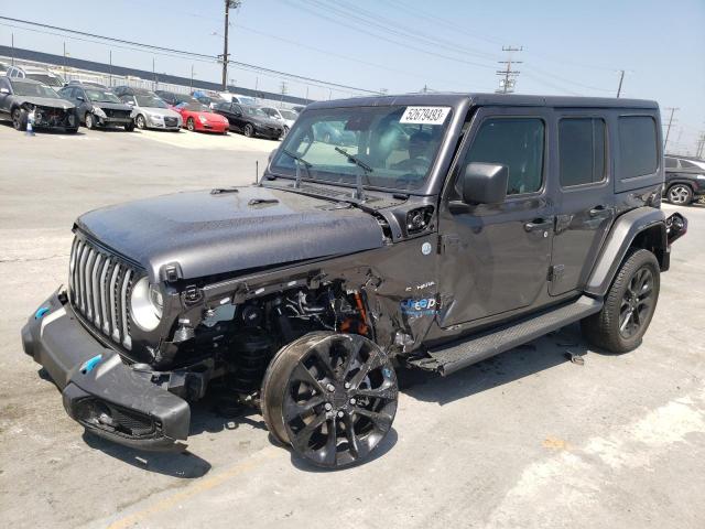 1C4JJXP67NW207672 - 2022 JEEP WRANGLER U SAHARA 4XE CHARCOAL photo 1