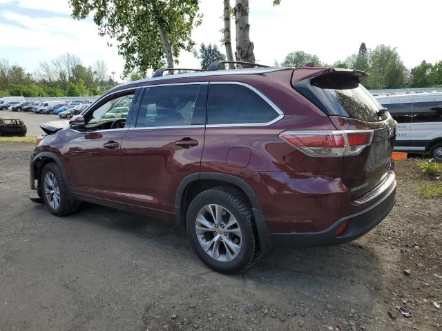 5TDJKRFH4FS085334 - 2015 TOYOTA HIGHLANDER XLE BURGUNDY photo 2