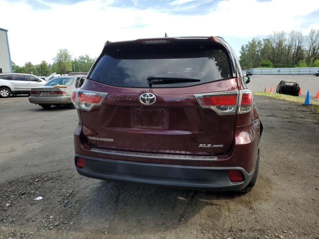5TDJKRFH4FS085334 - 2015 TOYOTA HIGHLANDER XLE BURGUNDY photo 6