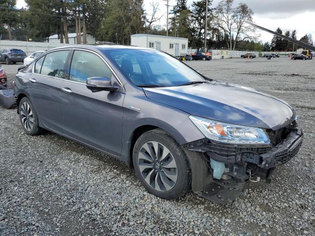 1HGCR6F77FA000396 - 2015 HONDA ACCORD TOURING HYBRID GRAY photo 4