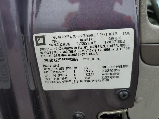 3GNDA23P36S603097 - 2006 CHEVROLET HHR LT PURPLE photo 12