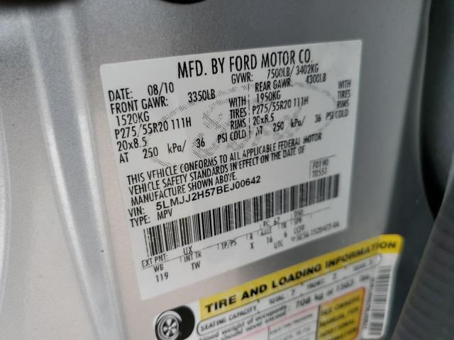 5LMJJ2H57BEJ00642 - 2011 LINCOLN NAVIGATOR ვერცხლისფერი ფოტო 13