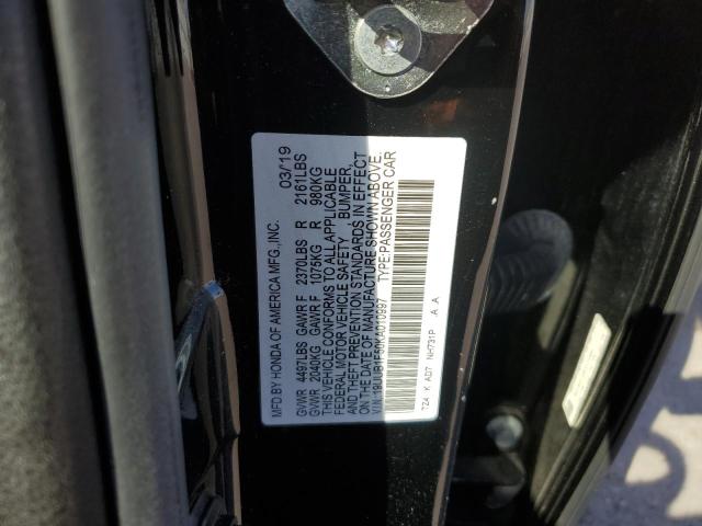 19UUB1F50KA010997 - 2019 ACURA TLX TECHNOLOGY BLACK photo 12