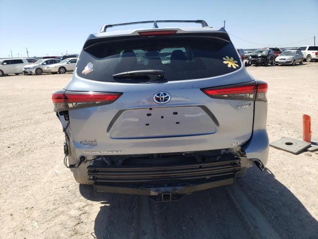 5TDHBRCH2MS059332 - 2021 TOYOTA HIGHLANDER HYBRID XLE GRAY photo 6