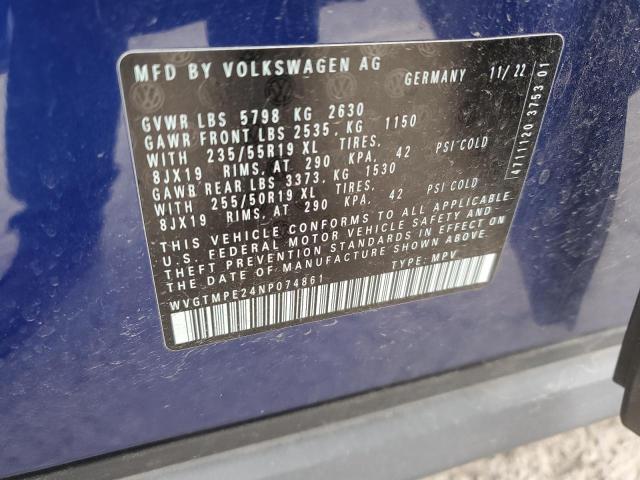 WVGTMPE24NP074861 - 2022 VOLKSWAGEN ID.4 PRO S 蓝色 照片 13