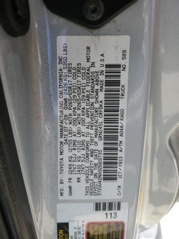 5TEUU42NX9Z669735 - 2009 TOYOTA TACOMA ACCESS CAB ვერცხლისფერი ფოტო 13