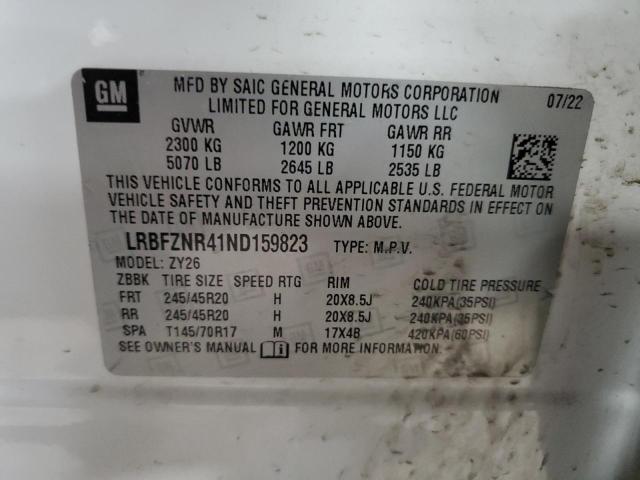 LRBFZNR41ND159823 - 2022 BUICK ENVISION ESSENCE WHITE photo 12
