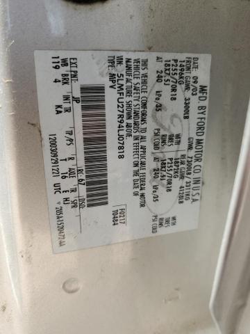 5LMFU27R94LJ07818 - 2004 LINCOLN NAVIGATOR ვერცხლისფერი ფოტო 12