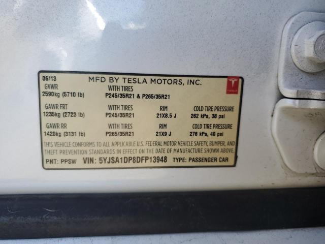 5YJSA1DP8DFP13948 - 2013 TESLA MODEL S Ağ foto 12