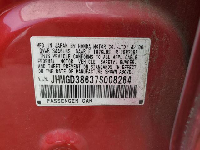 JHMGD38637S008264 - 2007 HONDA FIT S 红色 照片 13