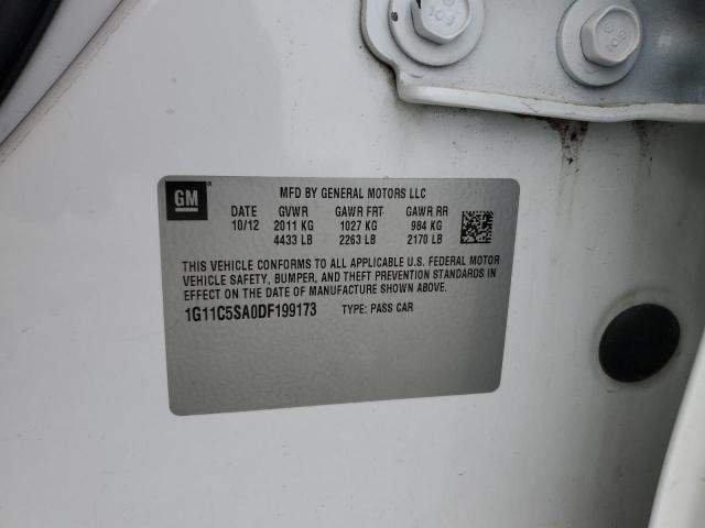 1G11C5SA0DF199173 - 2013 CHEVROLET MALIBU 1LT WHITE photo 13