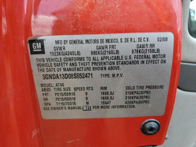 3GNDA13D08S652471 - 2008 CHEVROLET HHR LS 红色 照片 12