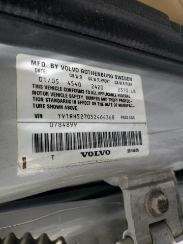 YV1RH527052464368 - 2005 VOLVO S60 R SILVER photo 12