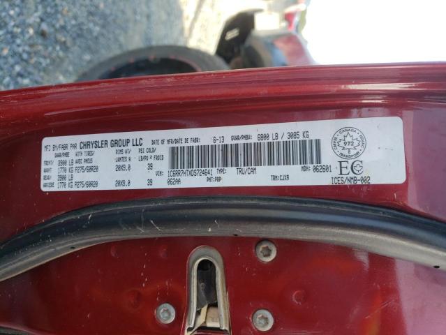 1C6RR7HTXDS724641 - 2013 RAM 1500 SPORT RED photo 12