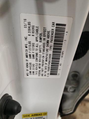 19UUB1F54GA009696 - 2016 ACURA TLX TECH WHITE photo 12