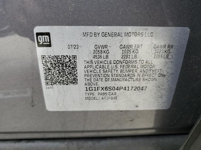 1G1FX6S04P4172047 - 2023 CHEVROLET BOLT EV 2LT GRAY photo 12