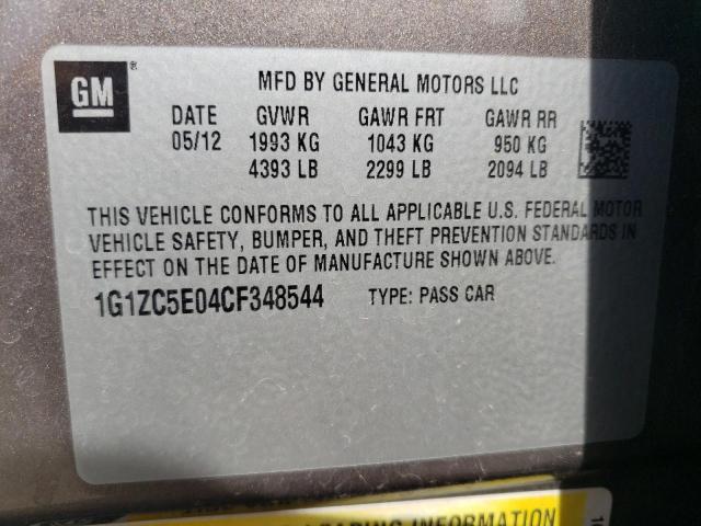 1G1ZC5E04CF348544 - 2012 CHEVROLET MALIBU 1LT BROWN photo 12