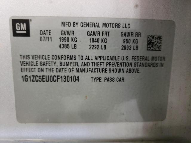 1G1ZC5EU0CF130104 - 2012 CHEVROLET MALIBU 1LT 银色 照片 13