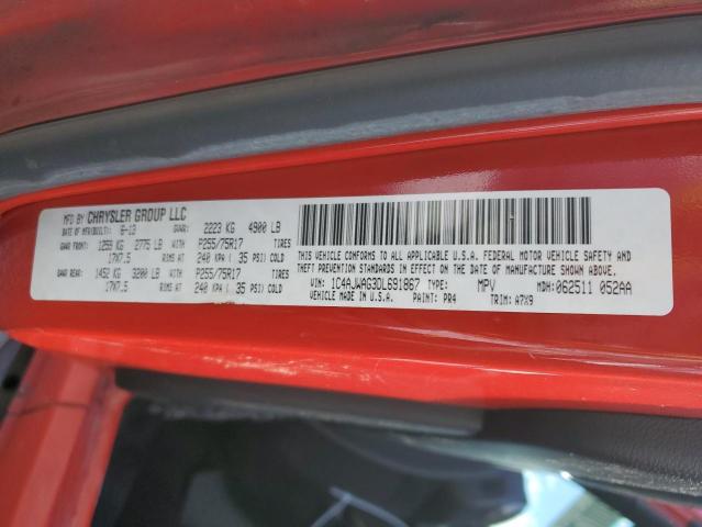 1C4AJWAG3DL691867 - 2013 JEEP WRANGLER SPORT RED photo 12