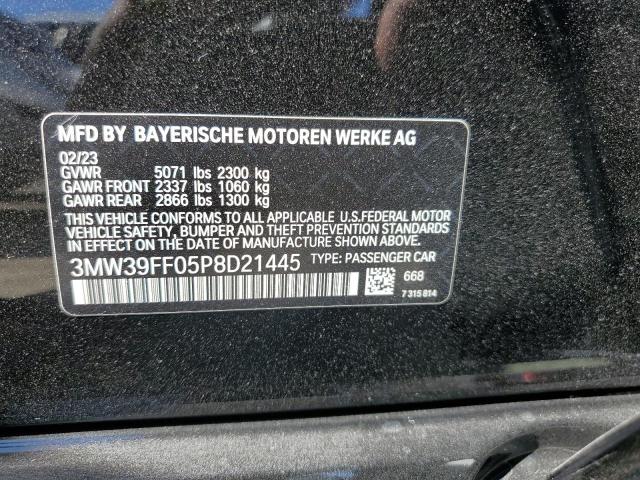 3MW39FF05P8D21445 - 2023 BMW 330E BLACK photo 12