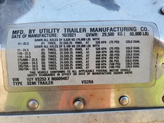 1UYVS253XN6609407 - 2022 UTILITY TRAILER Weiß Foto 10