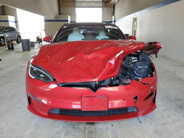 5YJSA1E53NF486764 - 2022 TESLA MODEL S 红色 照片 5