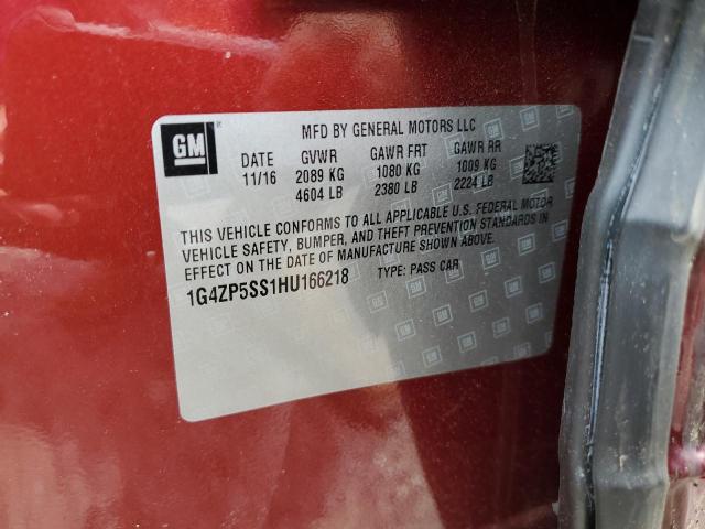 1G4ZP5SS1HU166218 - 2017 BUICK LACROSSE ESSENCE წითელი ფოტო 12