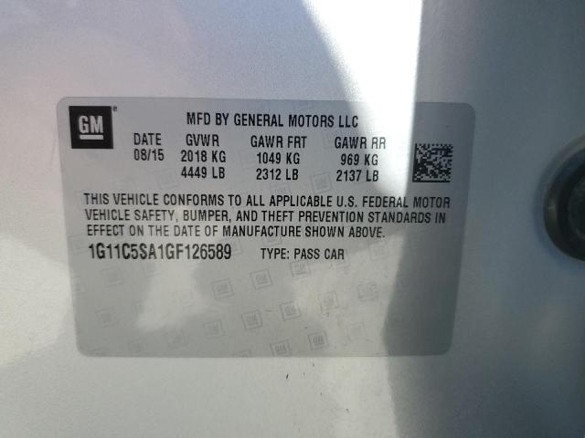 1G11C5SA1GF126589 - 2016 CHEVROLET MALIBU LIM LT 银色 照片 12