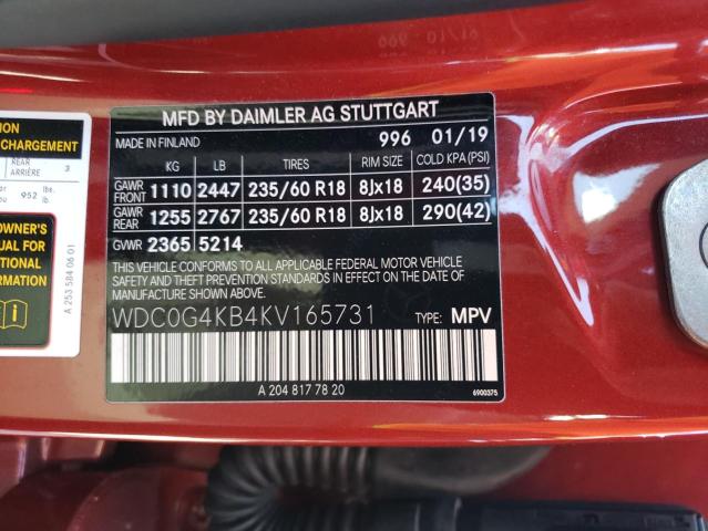 WDC0G4KB4KV165731 - 2019 MERCEDES-BENZ GLC 300 4MATIC RED photo 14