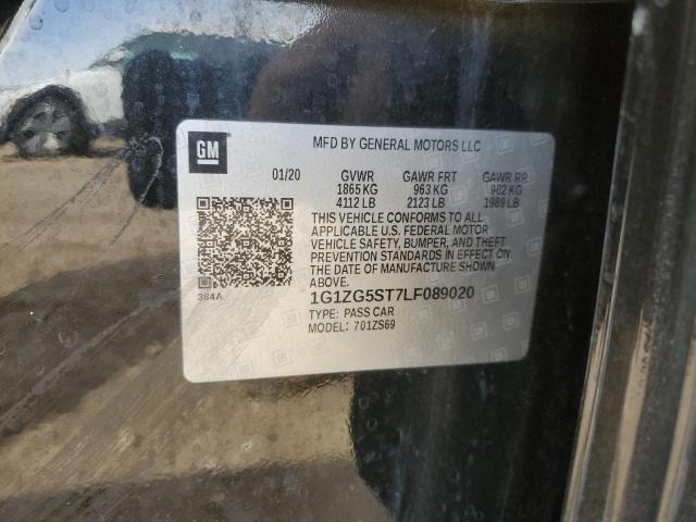 1G1ZG5ST7LF089020 - 2020 CHEVROLET MALIBU RS 黑色 照片 12